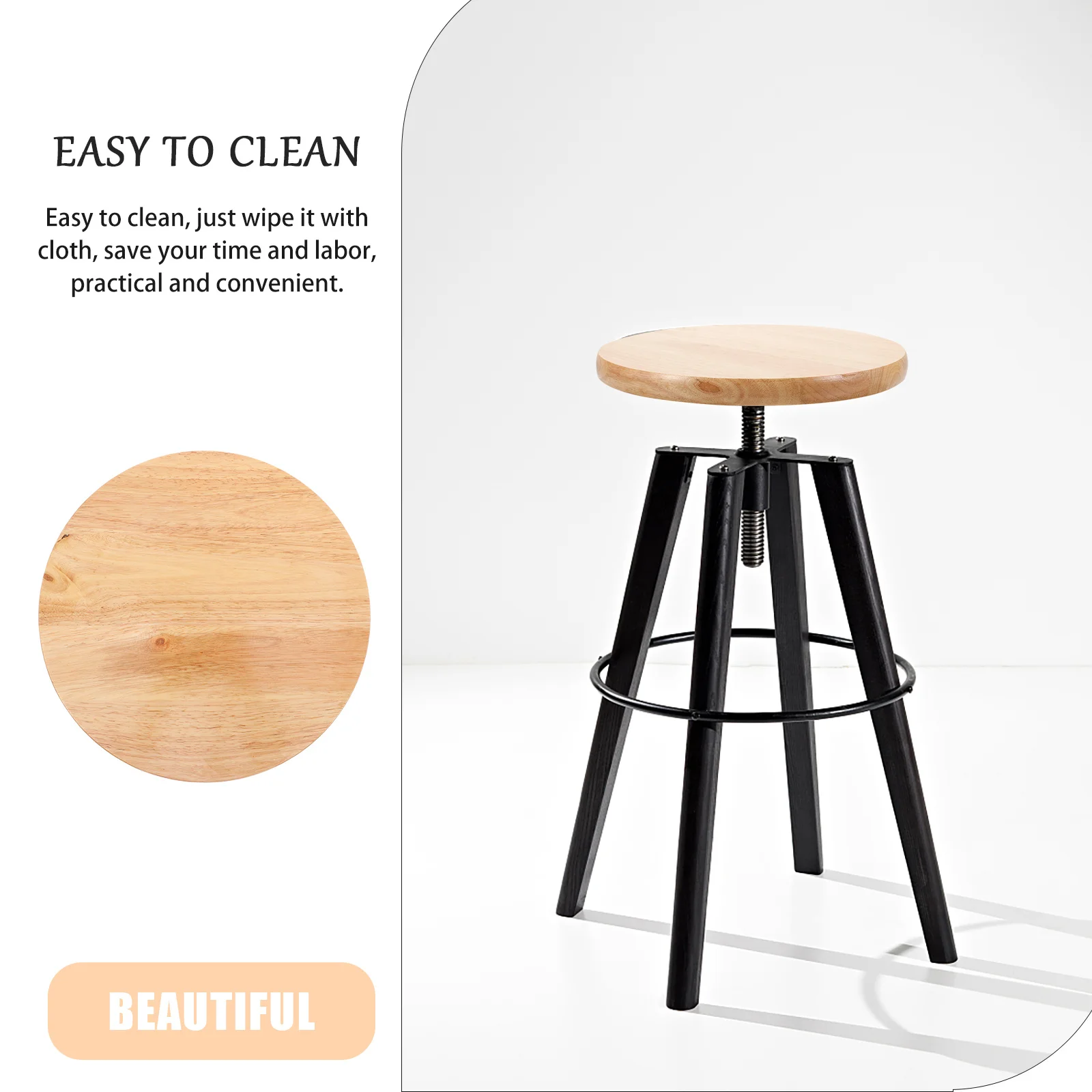 ผ้าคลุมเบาะเก้าอี้ทรงกลมแบบไม้ สำหรับเปลี่ยนอะไหล่ ปกป้องเบาะเก้าอี้ในบ้าน