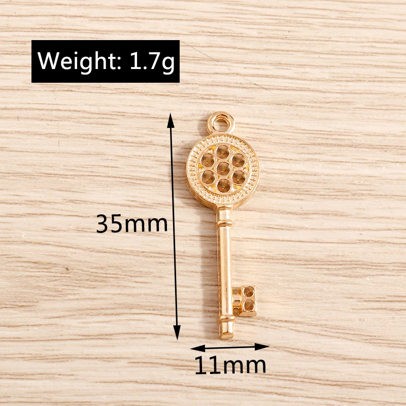 20 stücke 35x11mm niedlich 2 Farben Legierung Schlüssel anhänger Anhänger für Schmuck machen Tropfen Ohrringe Halskette Schlüssel anhänger DIY Handwerk Zubehör – Detail 1