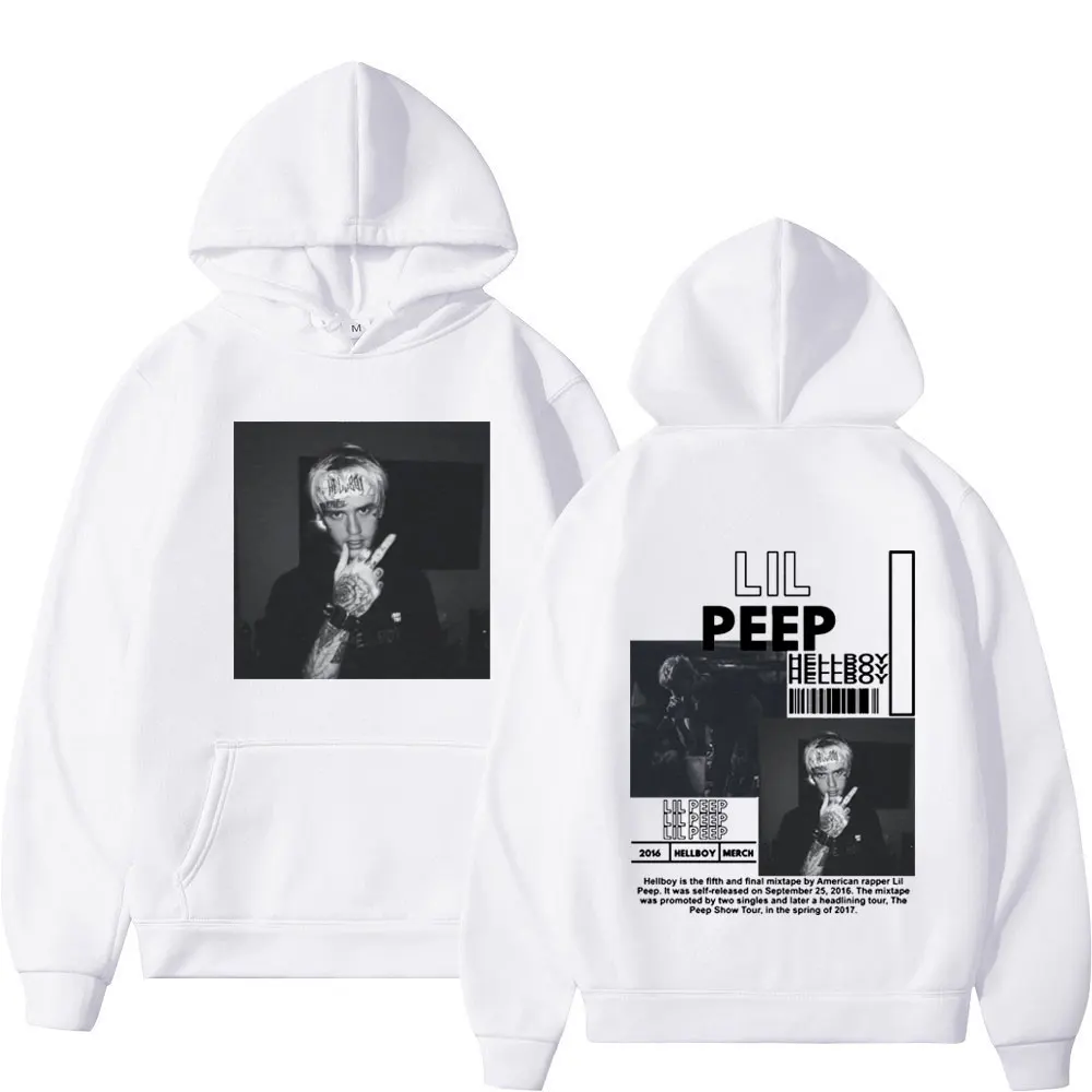 Rapper Lil Peep Hoodies Hellboy Crybaby Hip Hop Graphic Pullovers Men's Women Clothing Aesthetic Oversized Hooded Sweatshirts