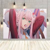 Anime Zero Two Rubber XXL PC Theme Background Kids Happy Birthday New Year Party Decoration Poster Banner Gift