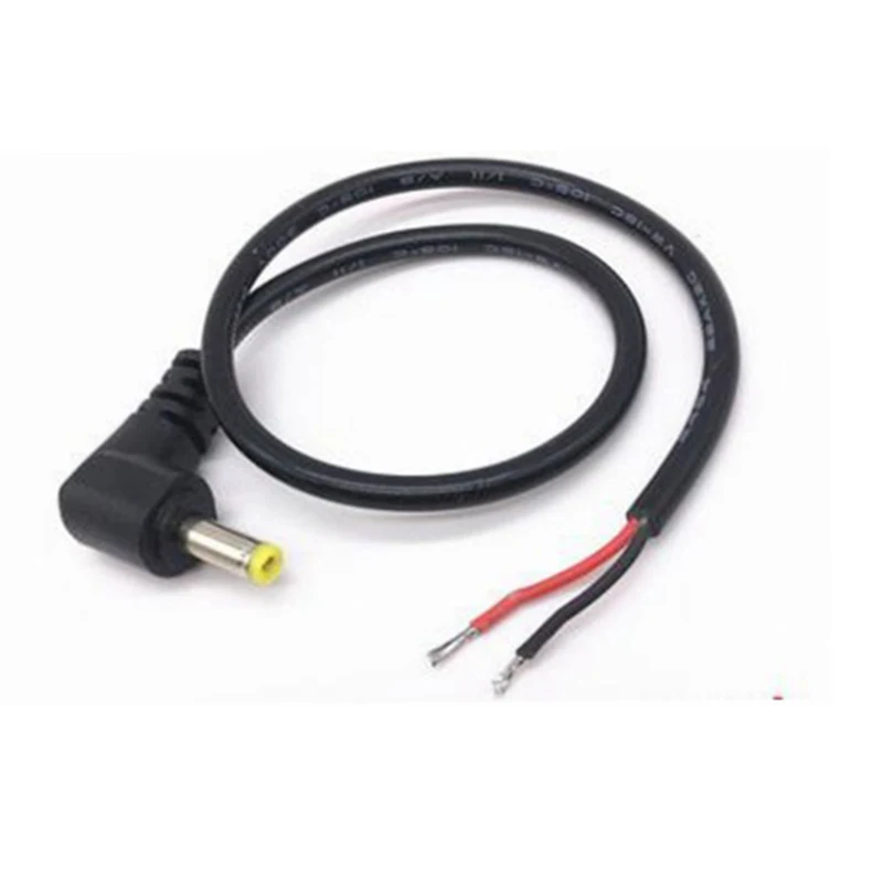 DC Power Cord 1.0m Yellow Tuning Fork L Type Adapter 90 Degree Elbow Right Angle DC5.5*2.1mm Male Cable Standard DC Connector E2