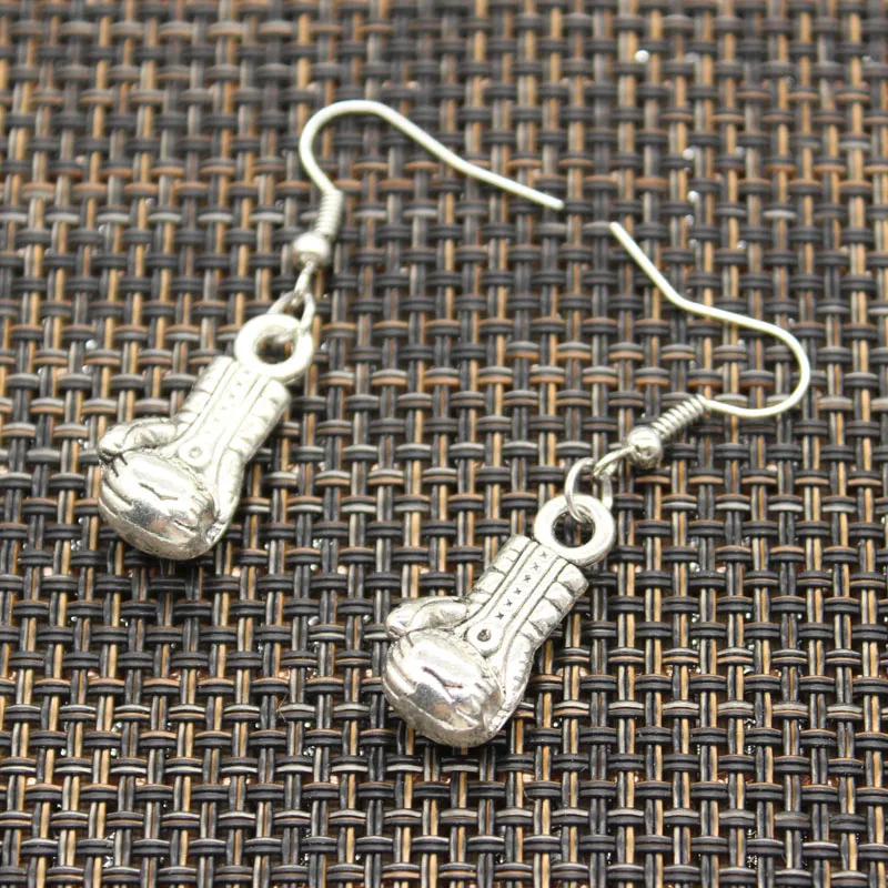 New Fashion Handmade Volleyball Baseball Bat Boxing Glove Hockey Pendants Silver Color Earrings For Womens Style