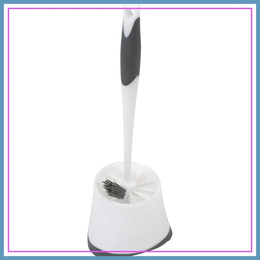 

Under-Rim Toilet Bowl Brush with Corner Storage Caddy, 16 x 5 x 5.5 in