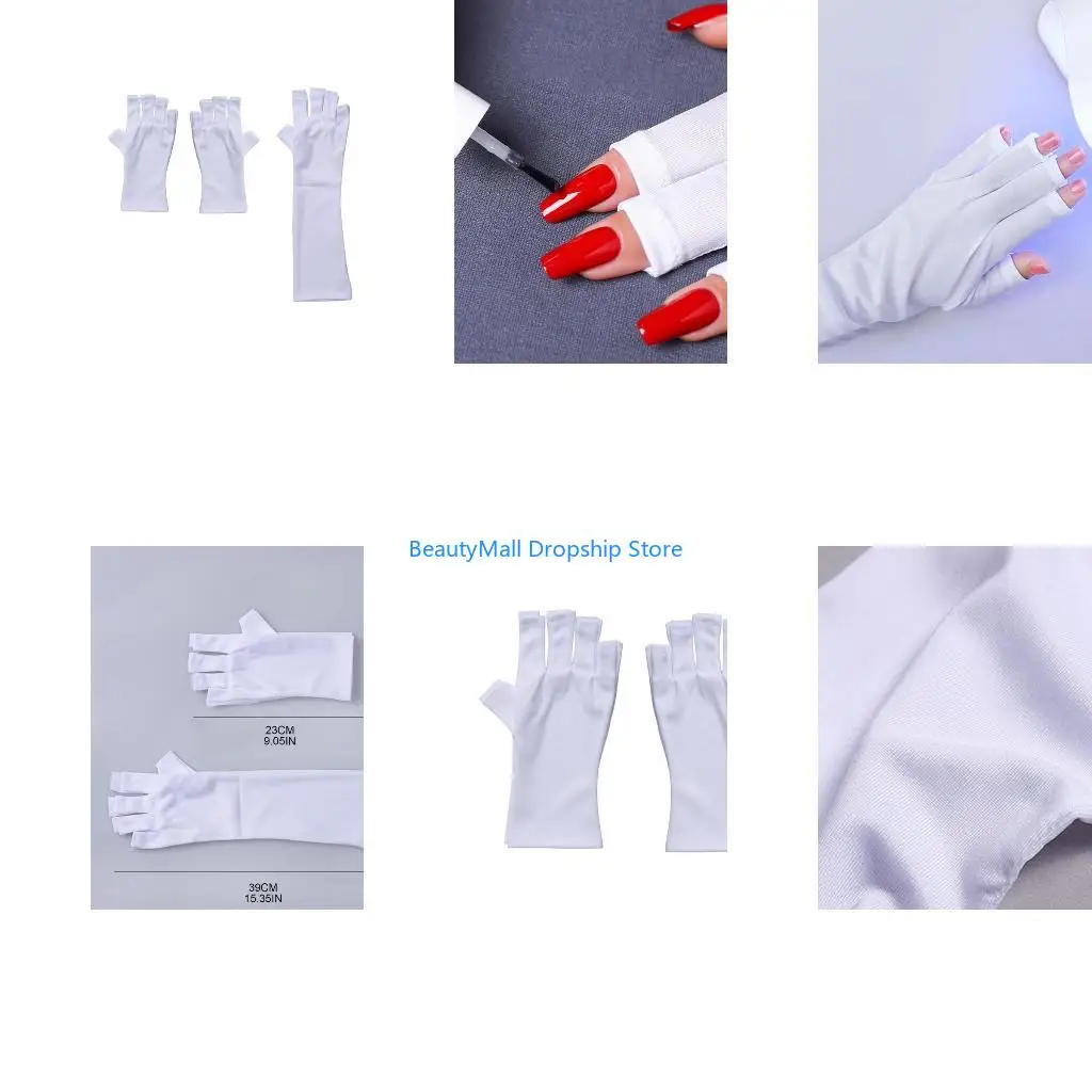 40JD Uv Fingerless Gloves For Gel Manicure Anti Uv Gloves For Gel Manicure Sunscreen Gloves for UV for Protection