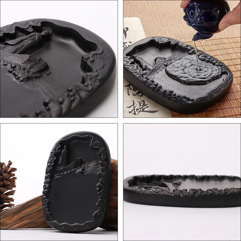 

Calligraphy Inkslab Exquisite Workmanship Traditional Inkslab Light Easy Carry Ideal for Sumi Painting Drawing Inkstone Students