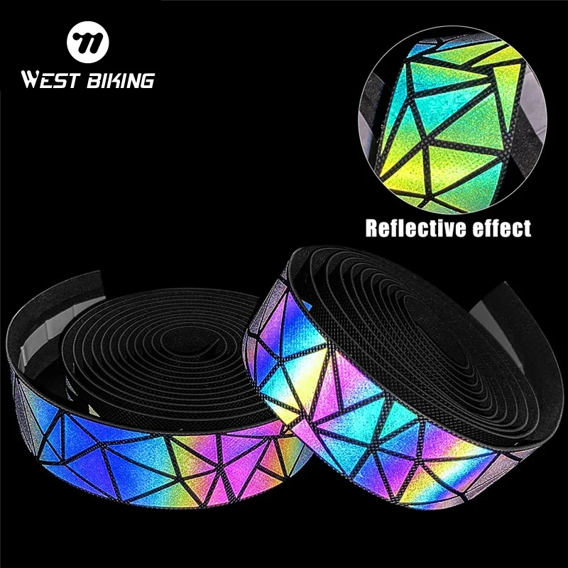 

WEST BIKING Bicycle Handlebar Tape Reflective Discoloration Breathable Anti-slip Bar Road Bike Outdoor Cycle Grips Tape Straps