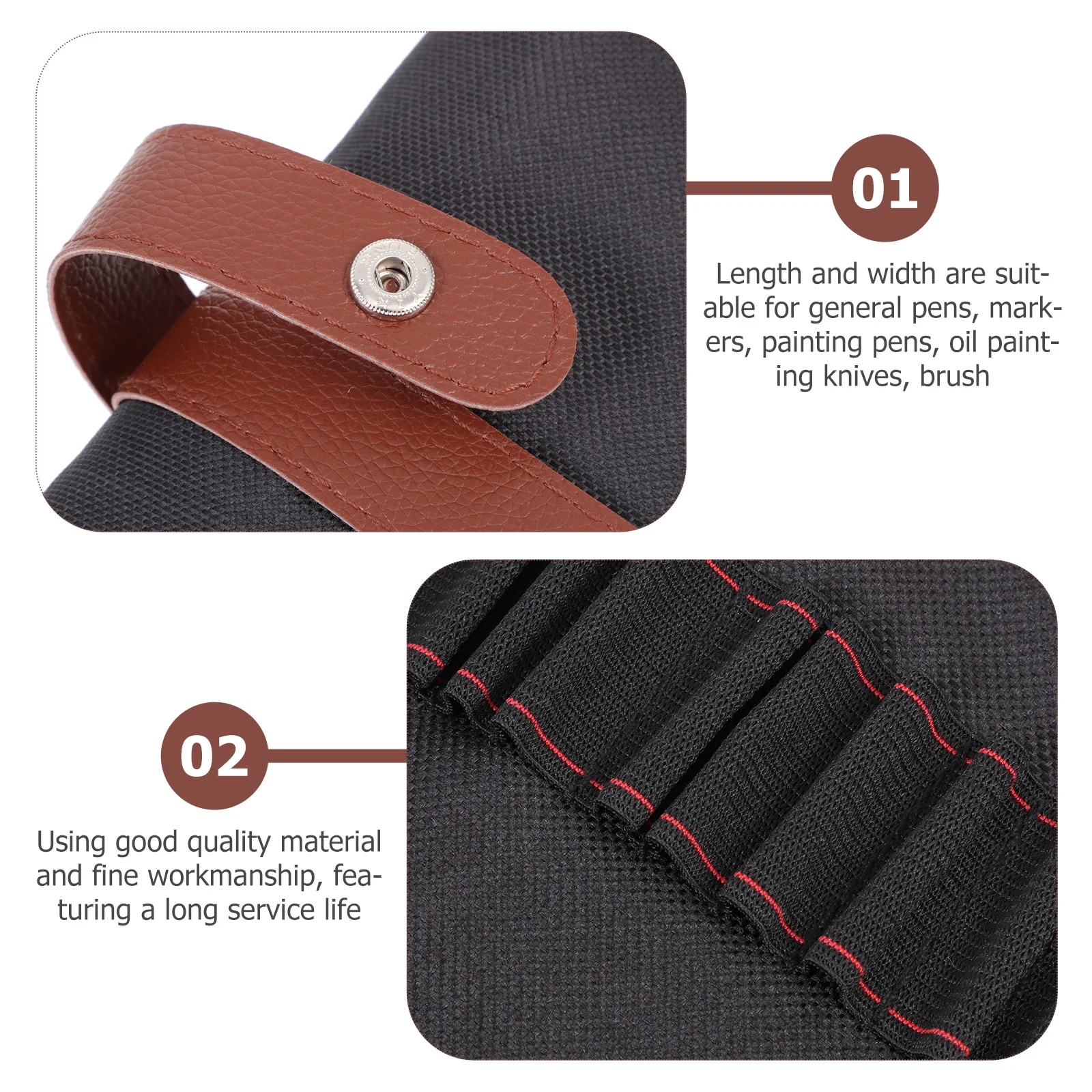 

2 Pcs Pen Curtain Stationery Storage Thicken Pencil Rolling Bag Canvas Wrap Large Practical Bags Holder Pouch Drawing Pencils