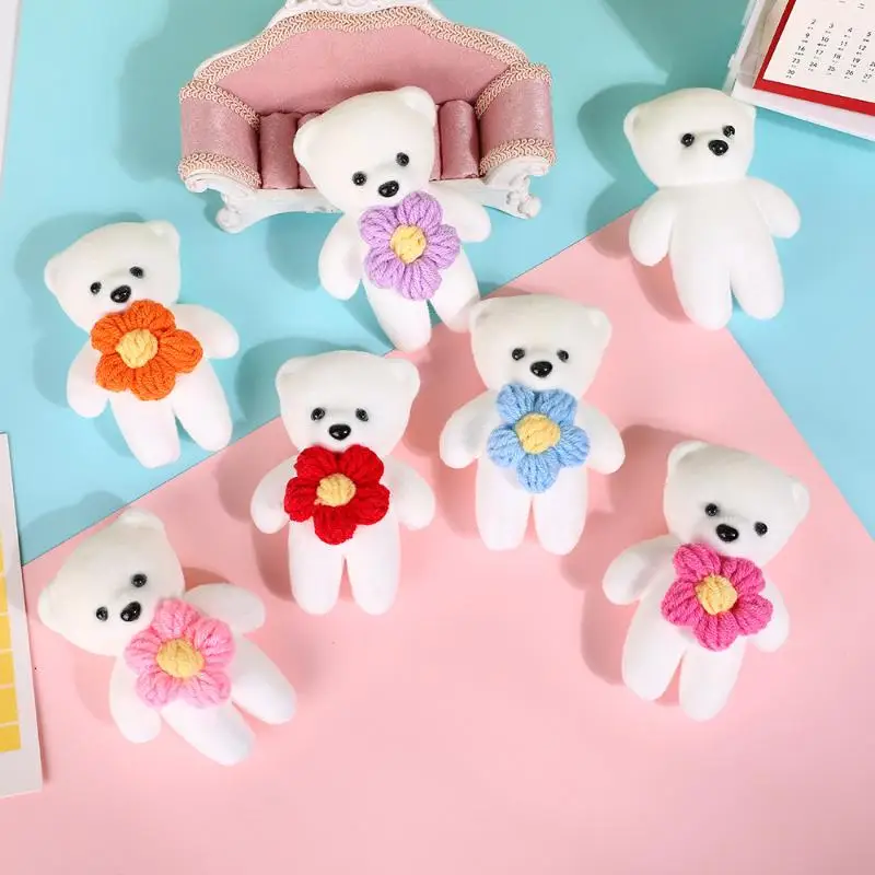 Милый букет из цветов в виде мороженого и плюшевых мишек, идеальный подарок на День святого Валентина или свадебный декор (7/10 шт.)