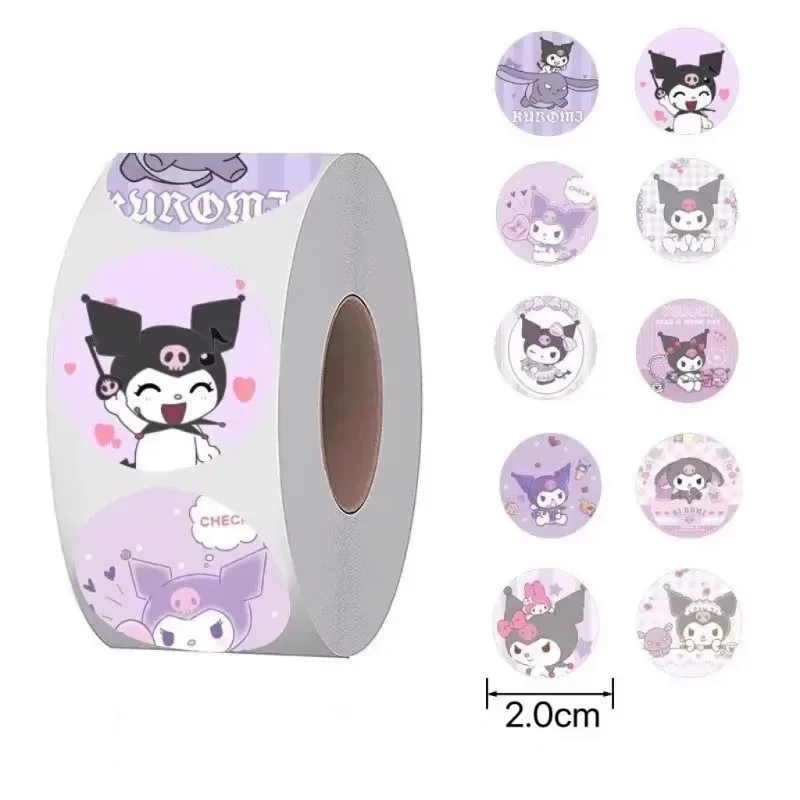 500Pcs/Roll Sanrio Stickers Kawaii Hello Kitty Melody Kuromi Cinnamoroll Luggage Graffiti Decals Kid Toy Decoration Sticker Gift