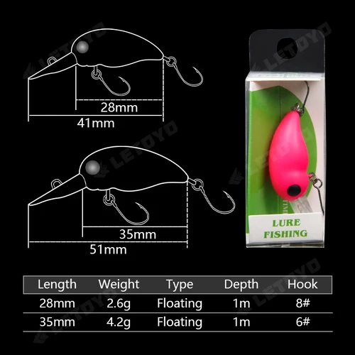 Imagen 2 del producto LETOYO 2,6g 28mm 4,2g 35mm mini manivela señuelo para trucha señuelo de pesca cebo Artificial Crankbaits pesca para lubina perca área de trucha