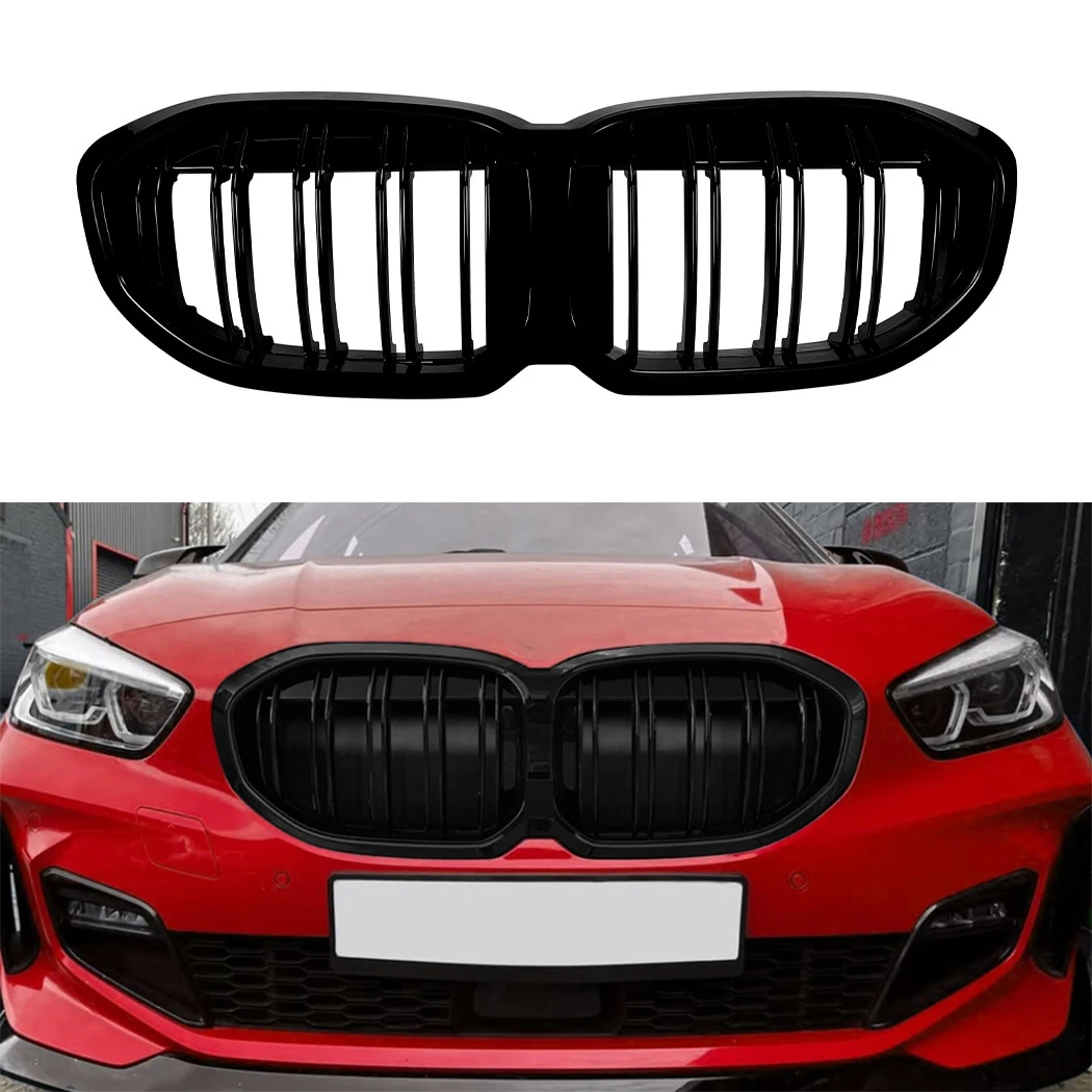 Front Bumper Kidney Grille Racing Grills For BMW 1 Series F40 2019-2024 Replacement Gloss Black Grilles