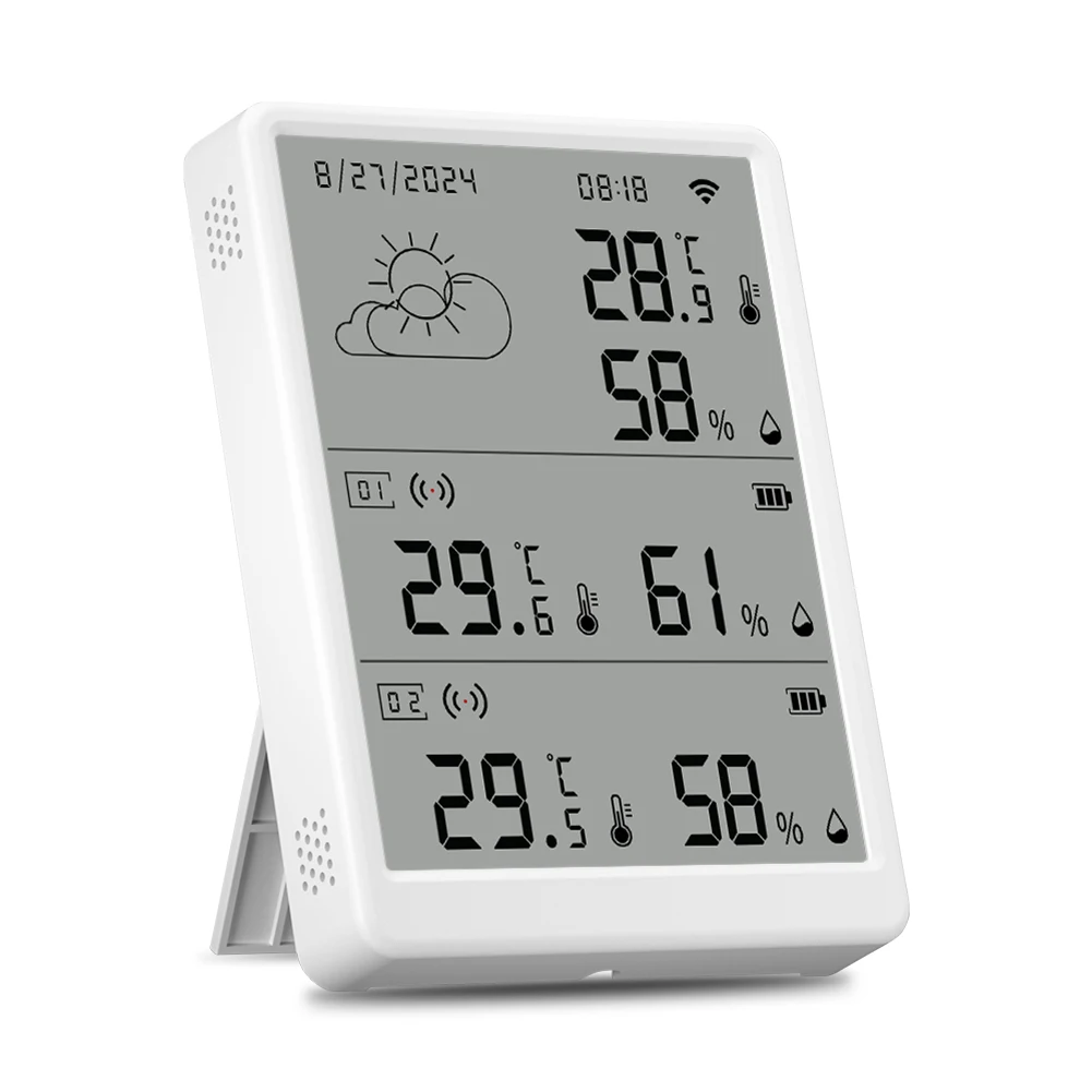 Беспроводная метеостанция, цифровой гигрометр, термометр, умная метеостанция, монитор температуры и влажности, календарь