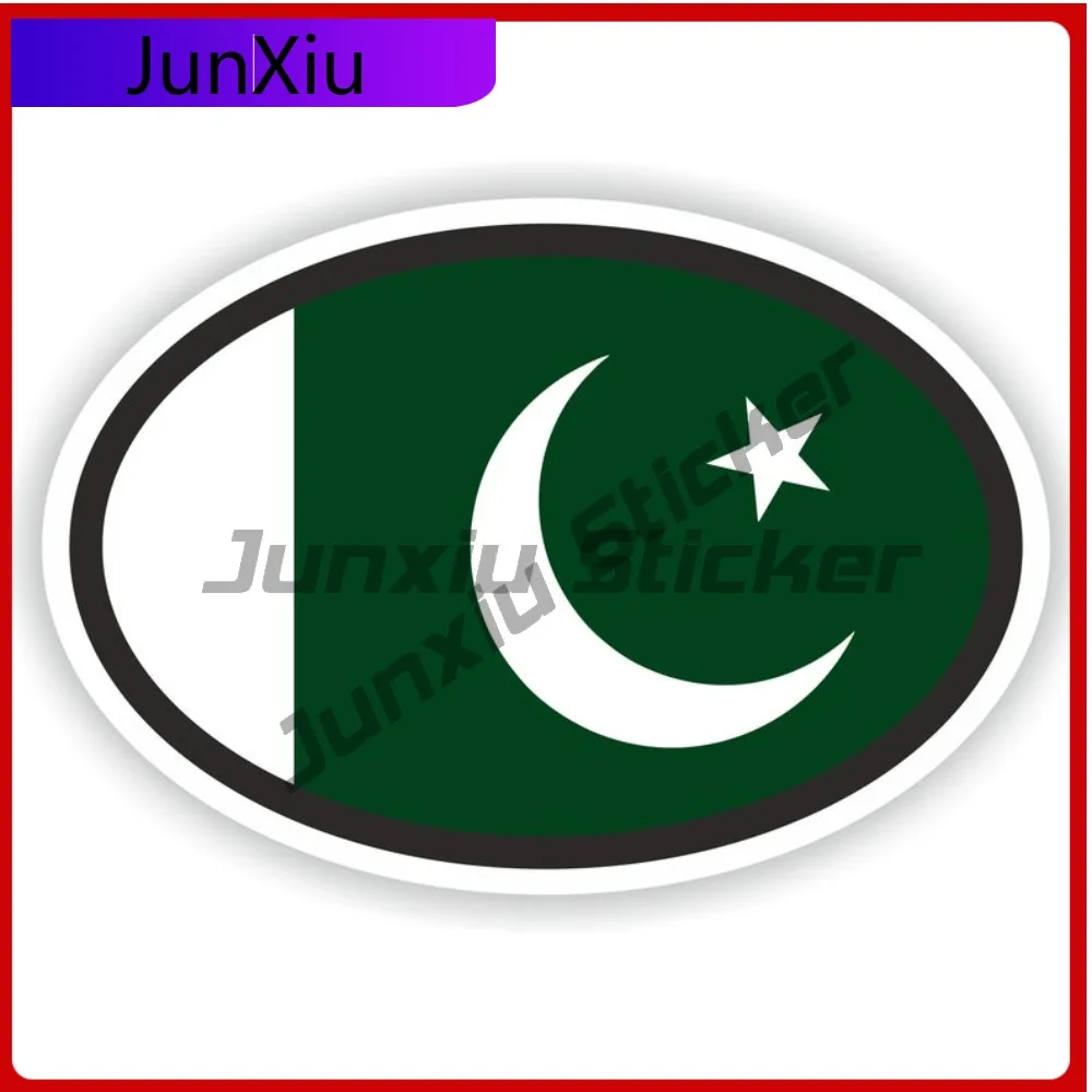 

Pakistan Oval Flag Sticker Waterproof Decals Scratch Cover Sticker Sticker Motorcycle Custom Decals Car Sticker Cover Scratch