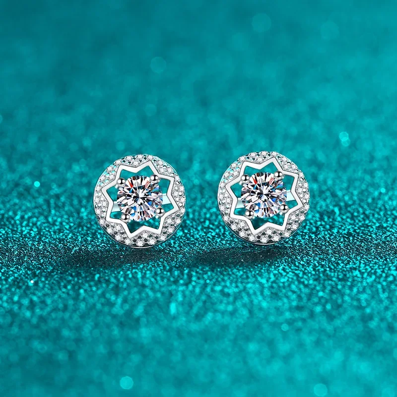 

Эксклюзив для женщин! Серьги-гвоздики с муассанитом 0,5 карата и полым центром, серебро S925, модный и роскошный вид