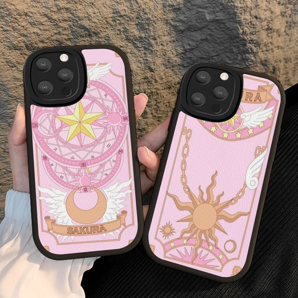 Card Captor Sakura Anime Phone Case Hard Leather For iPhone 16 15 14 13 12 Mini 11 14 Pro Max Xs X Xr 7 8 Plus Fundas