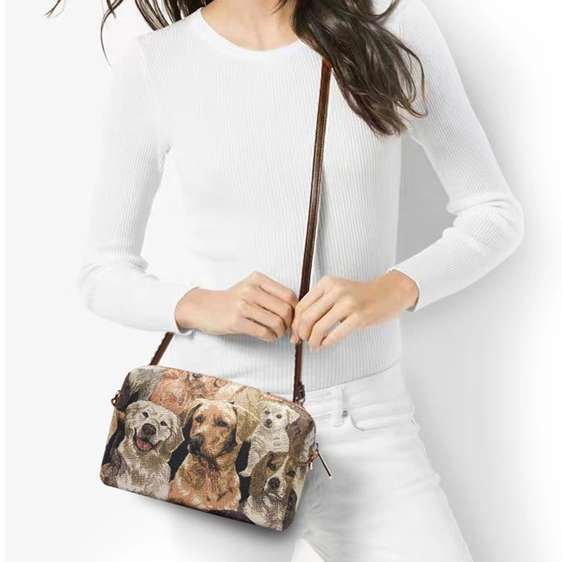 SAJA Frauen Tasche Tapestry Umhängetasche Nette Hund Welpen Tiere Muster Handtaschen Tasche Geldbörse Reisetaschen Crossbody Taschen Für Frauen Damen Weibliche Einkaufstasche Handy Tasche Tasche Tasche mit Schultergurt