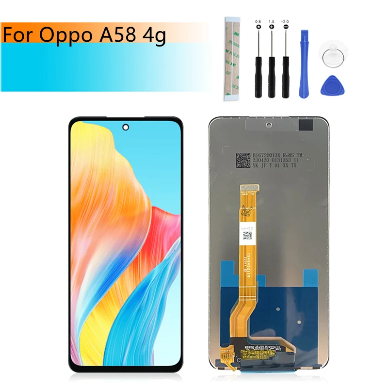 For Oppo A58 4g LCD Display Touch Screen Digitizer Assembly CPH2577 Display Replacement Repair Parts 6.72\