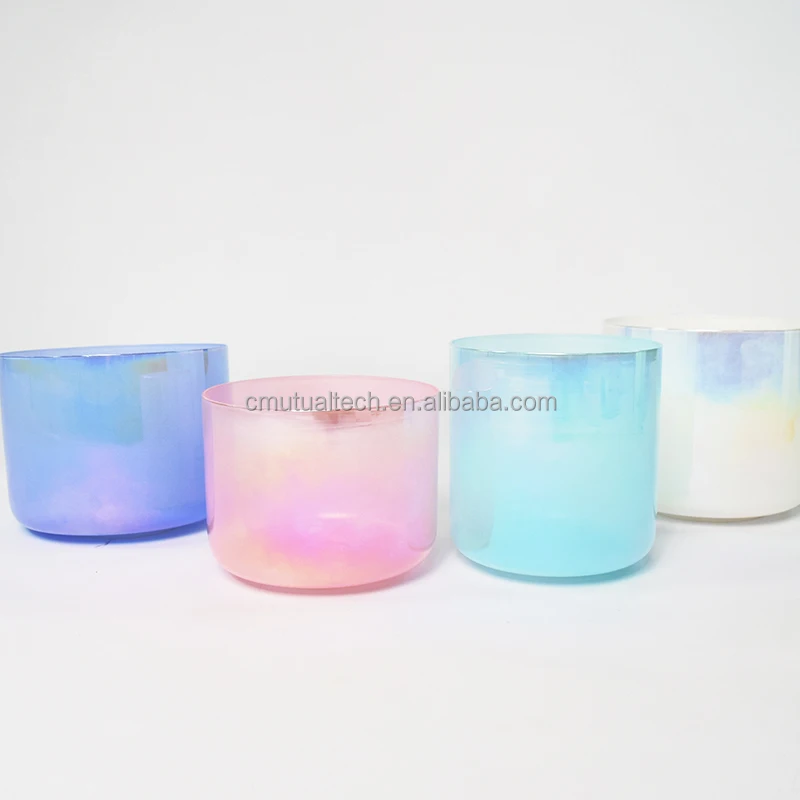 Hot Sale Color clear Quartz Crystal Singing Bowl Sing Bowl Transparent Cosmic Colorful Sound Healing Instruments