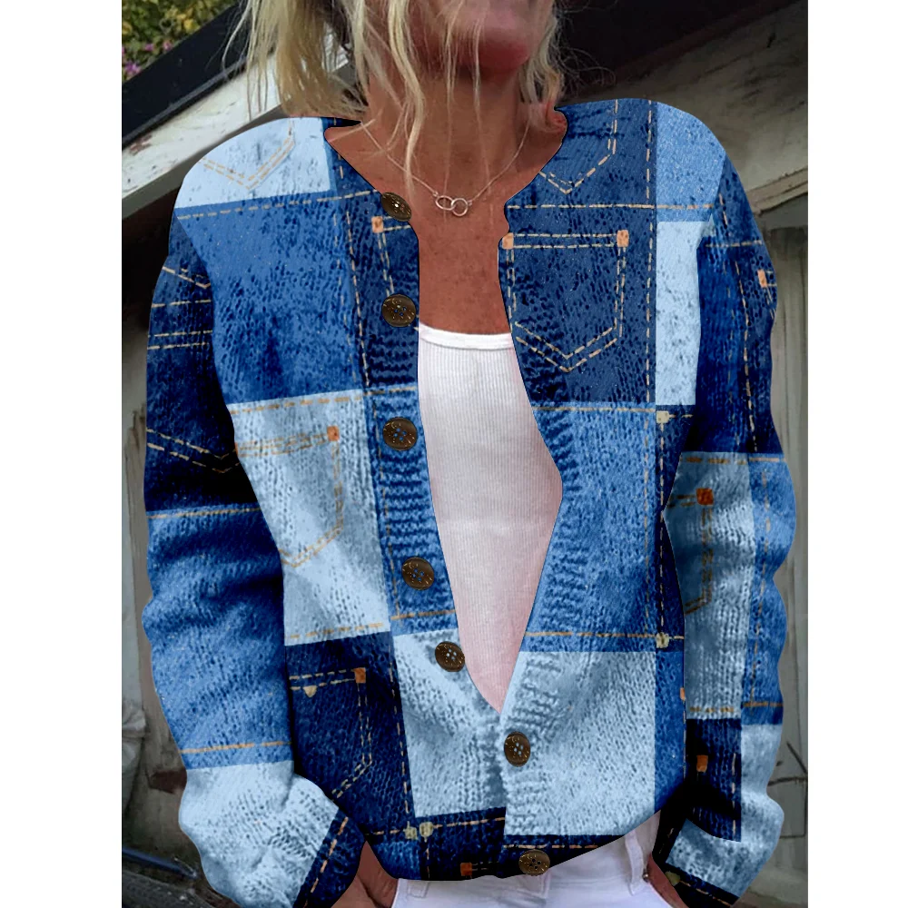 

Осень-зима вязаный клетчатый кардиган классический модный повседневный свитер уличная одежда женские свитера вязаный топ уютные джемперы модные