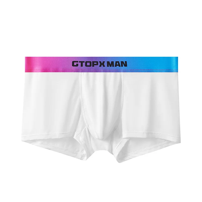 

Men Boxers High Elastic Soft Breathable Panties Gradient Waist Underwear Bulge Pouch Boxer Summer Quick-Drying Shorts