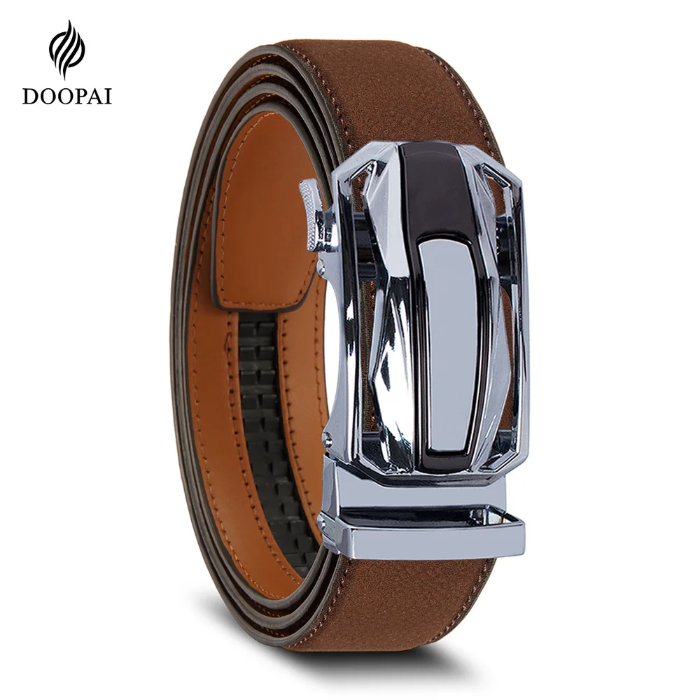 

DOOPAI Men's Fashionable Leather Belt Men's High-quality Leather Belt Business Automatic Buckle Ratchet Belt Randomly Adjustable