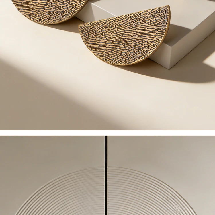 Dooroom Möbelgriffe aus massivem Messing, Retro-Textur-Design, halbrunde Schrank- und Schubladenknöpfe, Möbel- und Kleiderschrankgriff – Detail 6