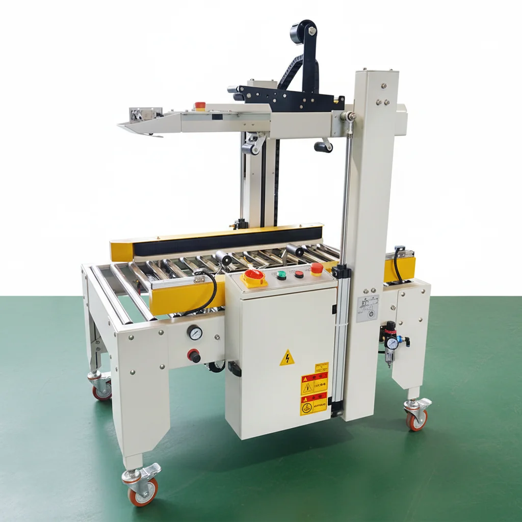 Packing Line Automatic Side Belt Drive Adhesive Tape Self-Adjust Random Carton Sealer Machine Case Box Sealing Machine