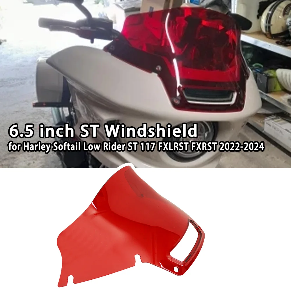 

6.5 inch Motorcycle Fairing Windscreen Windshield Deflector Cover For Harley Softail Low Rider ST 117 FXLRST FXRST 22-24