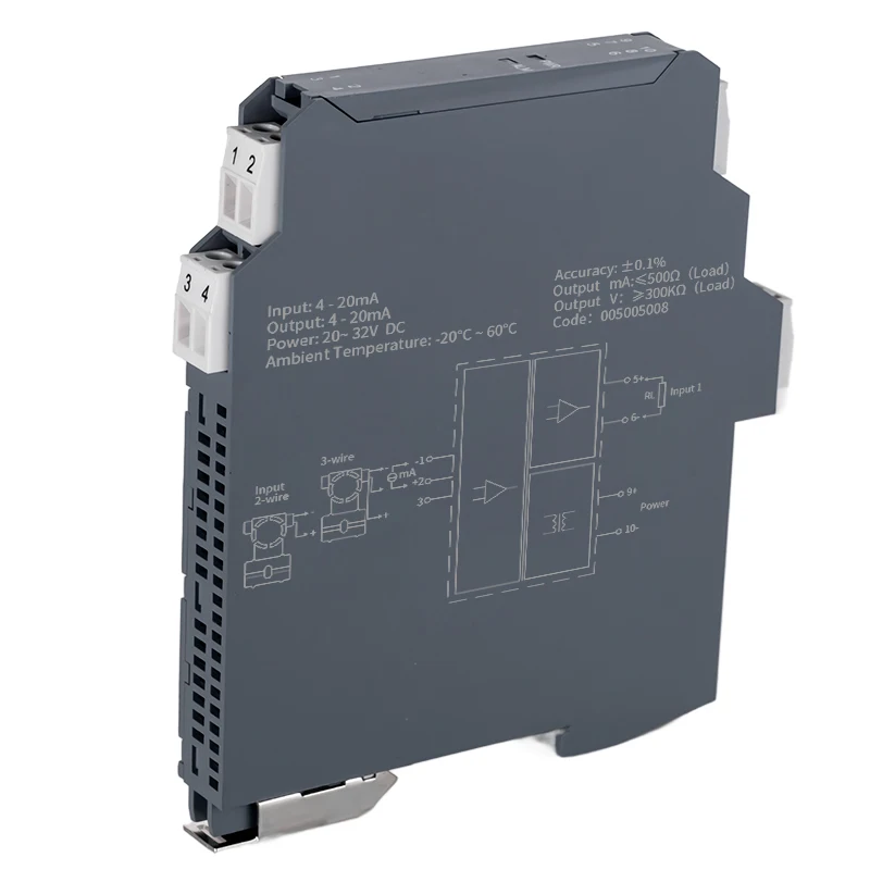 0-10V 0-5V Input Analog Signal Converter 4-20mA 0-20mA 0-10V 0-5V Output 1 In 2 Out Ultra-Thin Signal Isolation Distributor