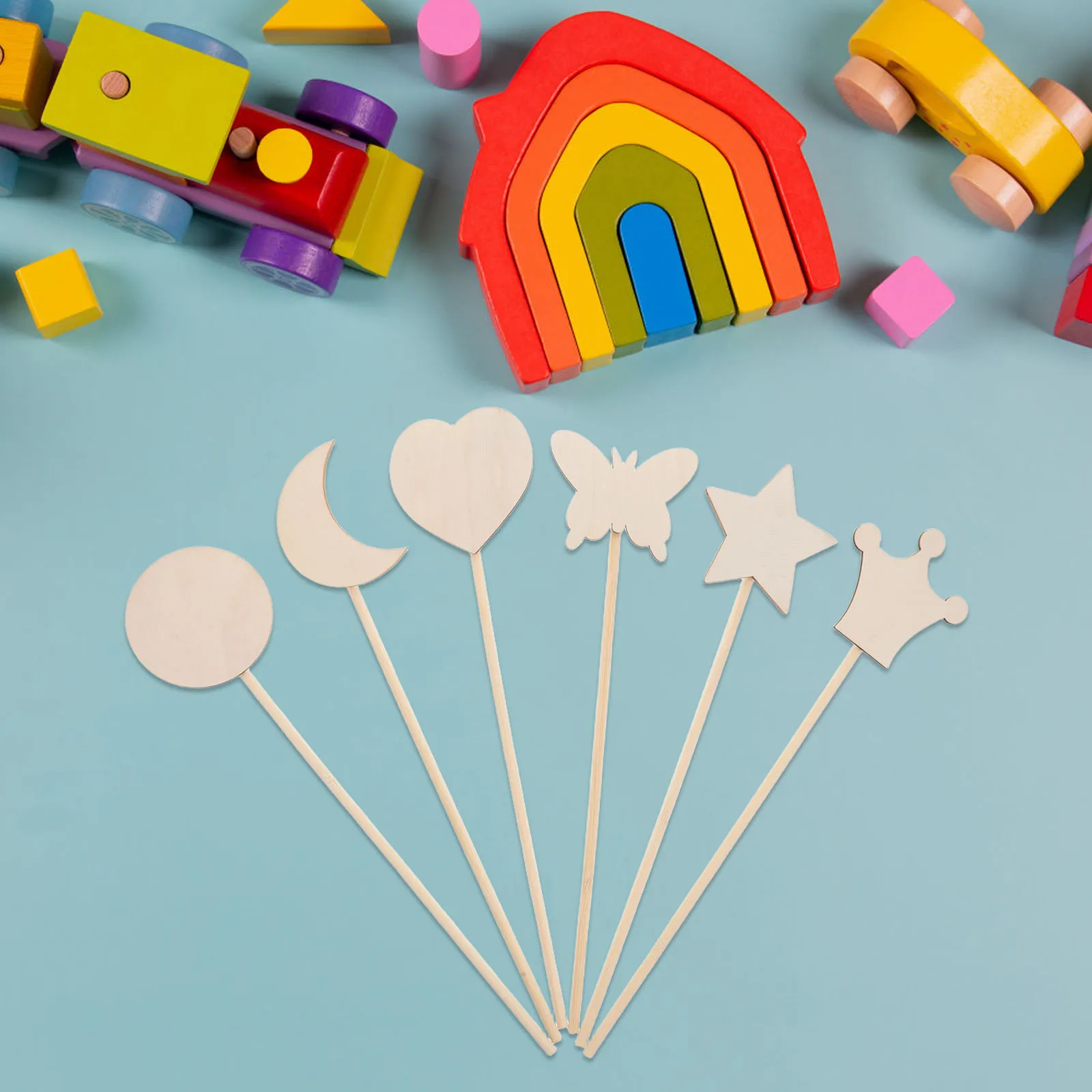 

12pcs Diy Unfinished Wooden Fairy Wands Kids Craft Set Party Favors Princess Wizard Sticks Creativity Fun Educational Activity