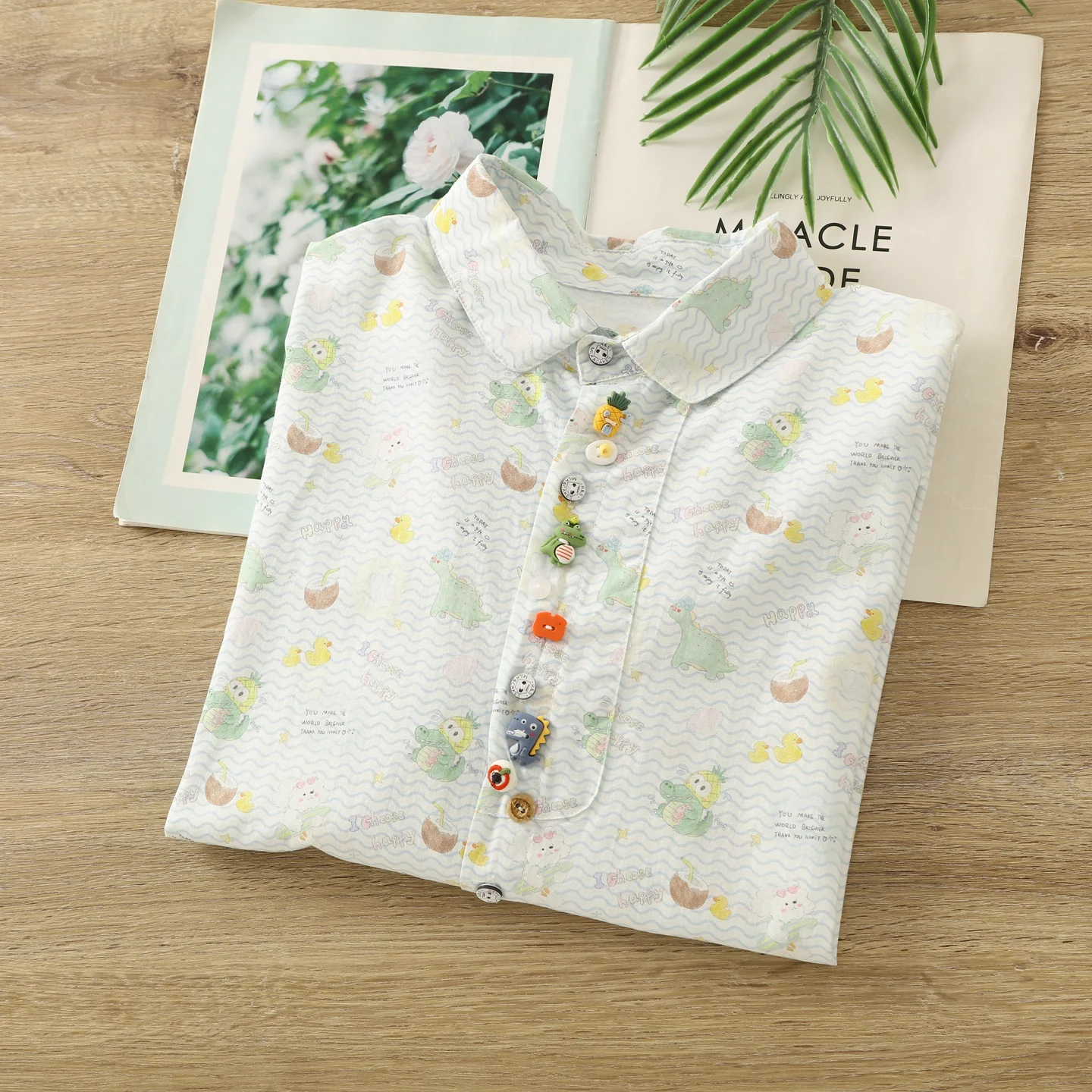 

Осенняя женская одежда, рубашки из 100% хлопка с мультяшным принтом, блузки с длинными рукавами для женщин, японские модные топы с длинными рукавами