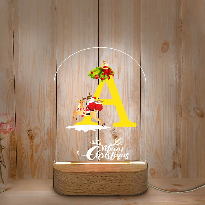 Warm Christmas Eve · Letter Shaped Yellow LED Nightlight, Creative Holiday Atmosphere Lighting