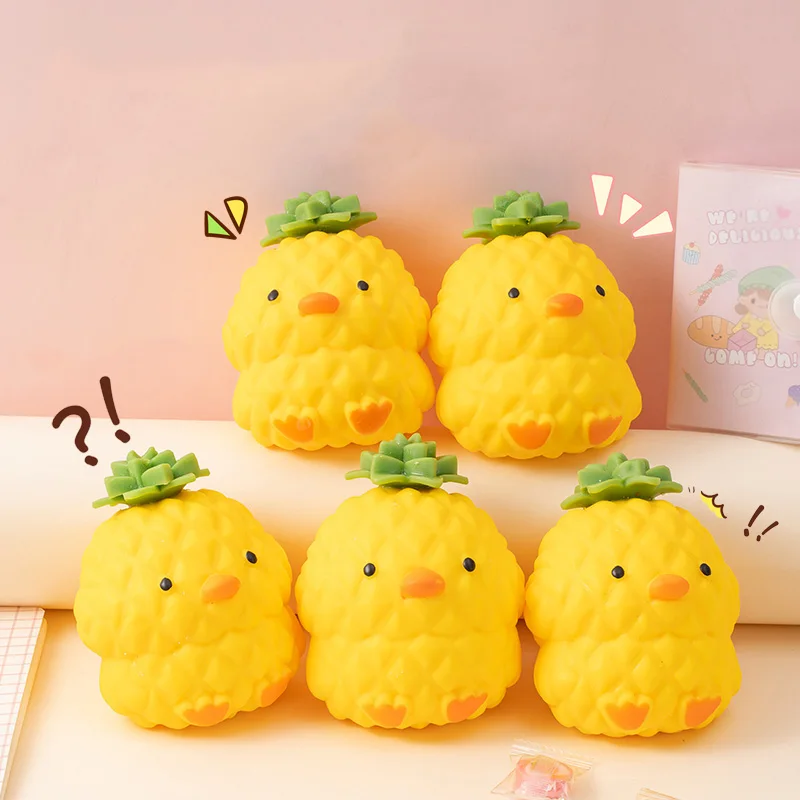 Leuke Rekbare Ananas Eend Squishy Speelgoed Stress Ballen Angst Release Nieuwigheid Squeeze Fidget Speelgoed Voor Kinderen Vakantie Geschenken