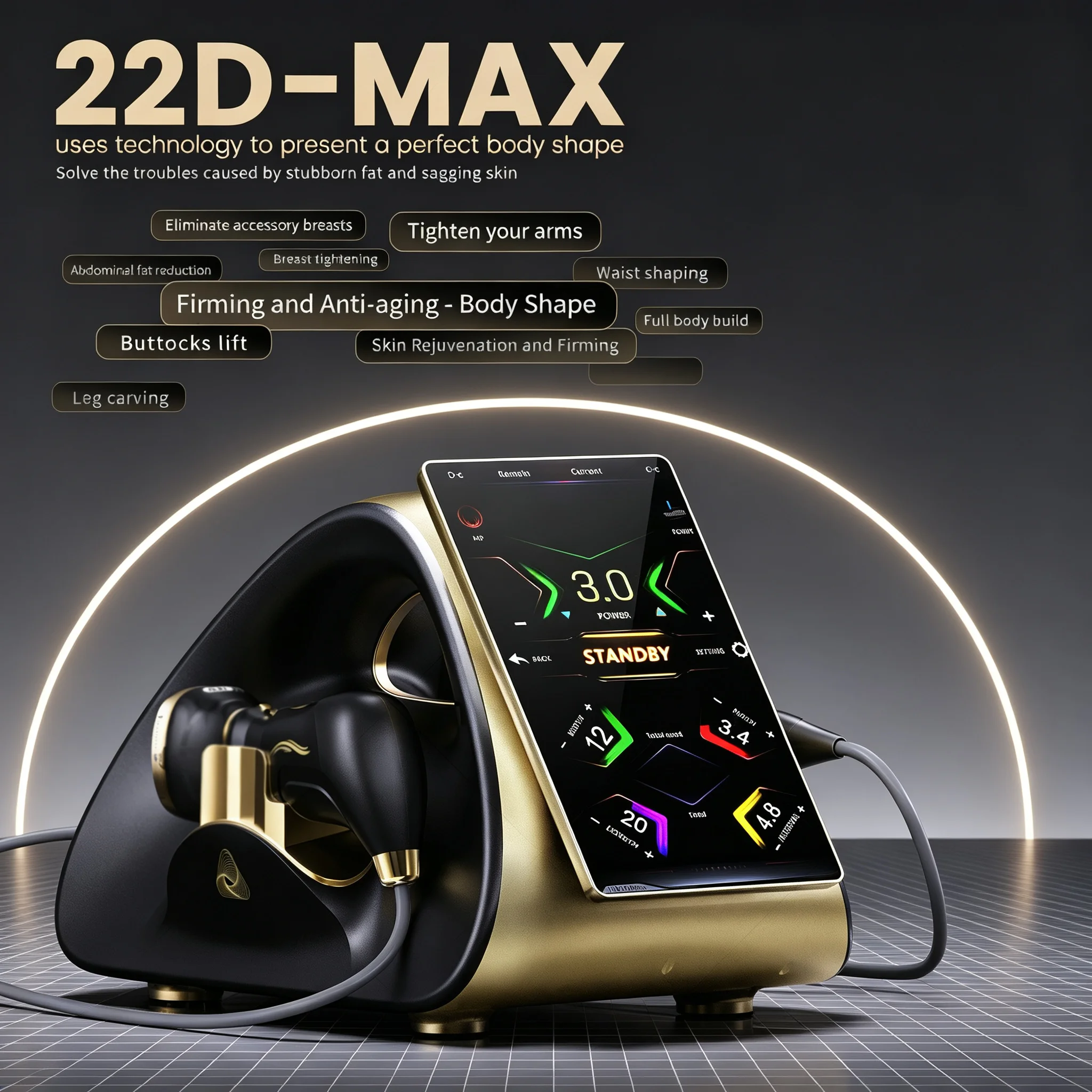 22D MAX Professional HIFU Beauty Machine - Face Lift Body Slimming Skin Tightening SMAS Lifting Wrinkle Removal Device