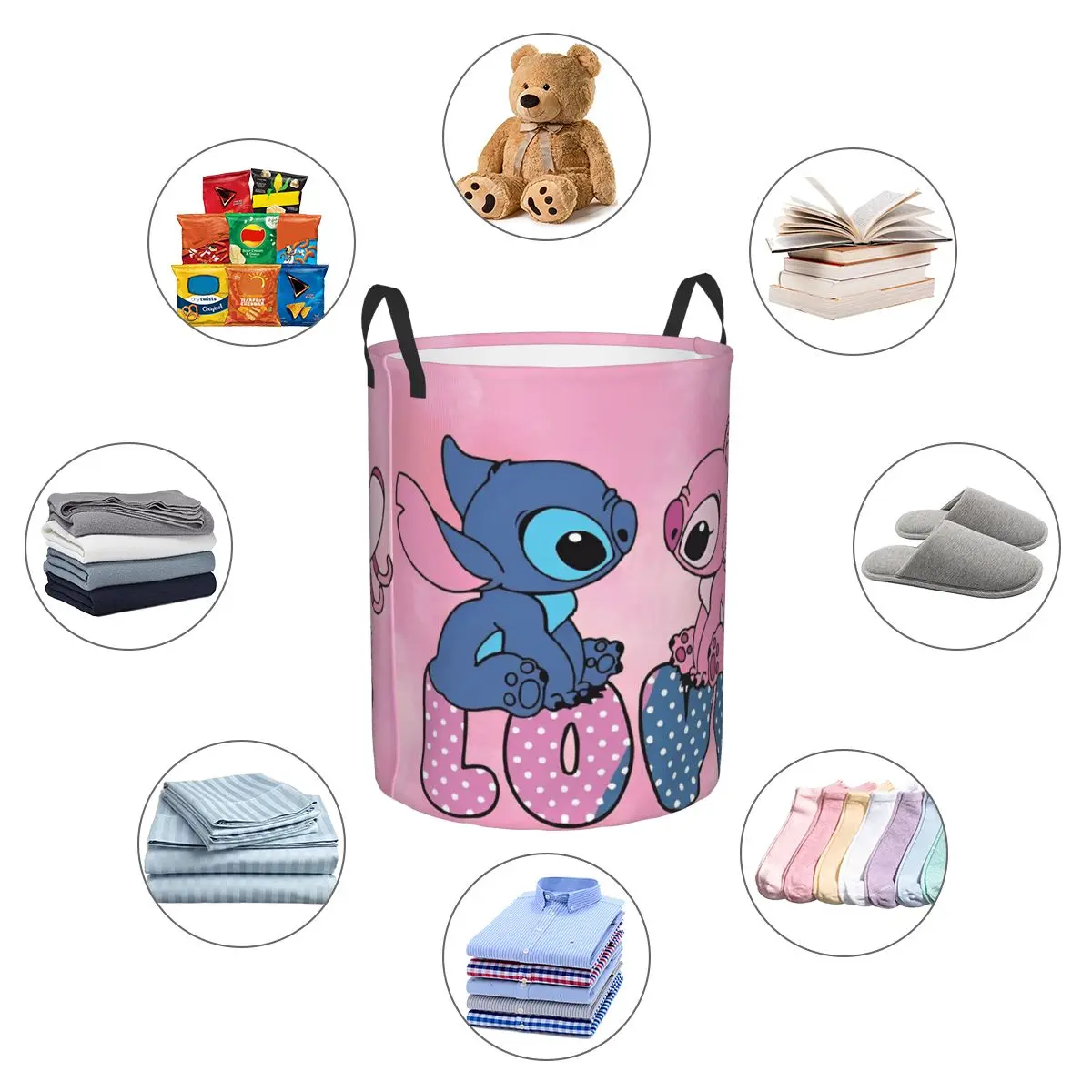 Stitch Cartoon Baby Toy Baskets Bins Cute Organizer Storage Box For PlayRoom