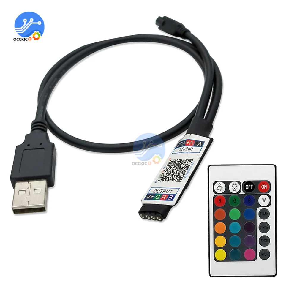 Remote Control LED Lights 24 Keys LED IR Bluetooth WIFI RGB Remote Dimmer Controller For Led Light Strip Controller