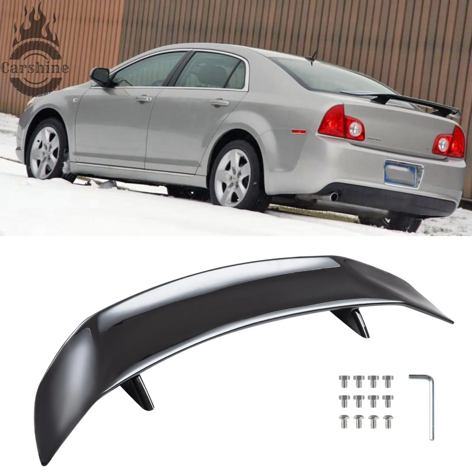 

For Chevrolet Malibu Sedan GT Racing Glossy Black 47"Rear Trunk Spoiler Wing Lip