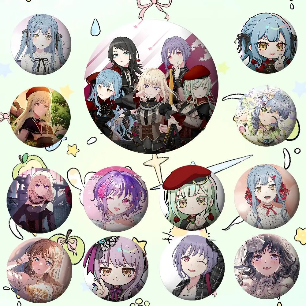 B-Bang Dream Ave Mujica insignias de dibujos animados hojalata botón suave Pin broche insignia de Metal accesorios de joyería personalizados sombrero bolso solapa