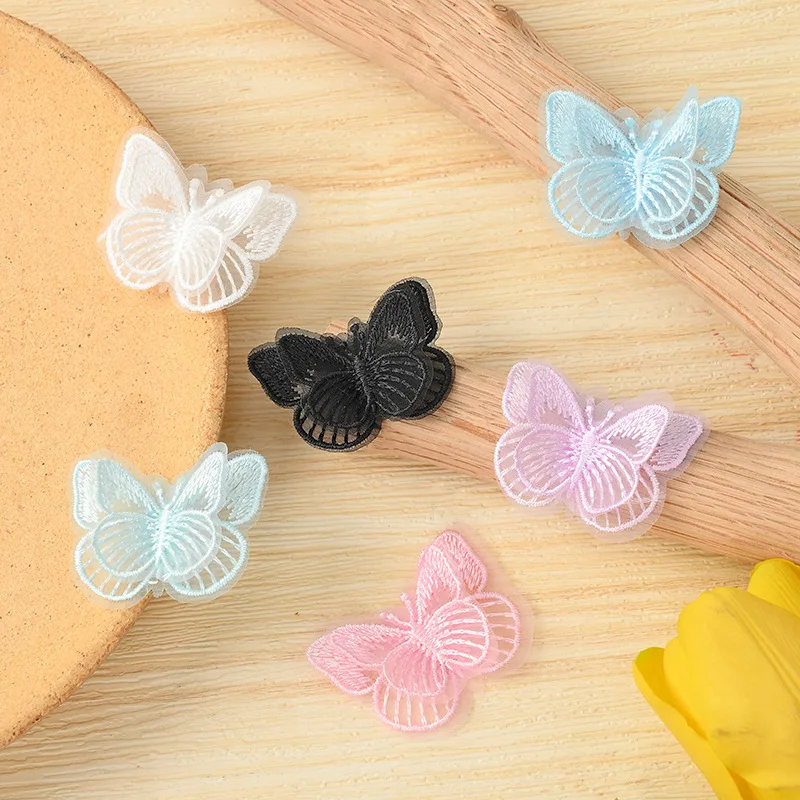 300Pcs 3D Double Layer Lace Butterfly Embroidered Sew on Patches for Clothing Appliques Dress Jeans Clothes Sticker Stripes Diy