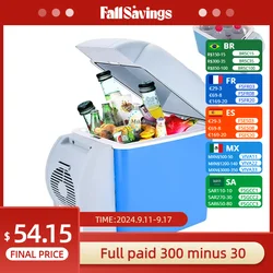 7.5L Portable Car Refrigerator Hot and Cold Dual-use Electric Cooler Large Capacity Storage Box Camping Picnic