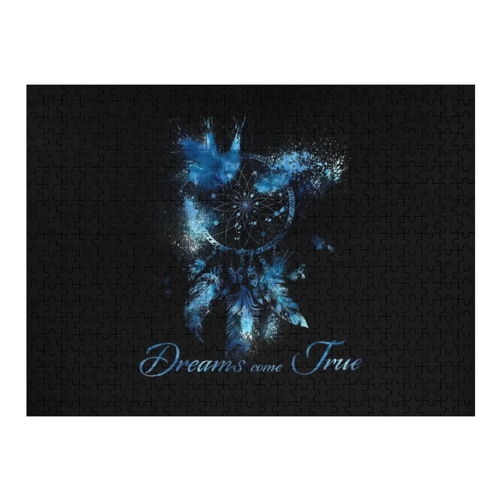 

Dreams come true dream catcher watercolor silhouette Jigsaw Puzzle Personalized Gift Custom Wooden Gift Puzzle