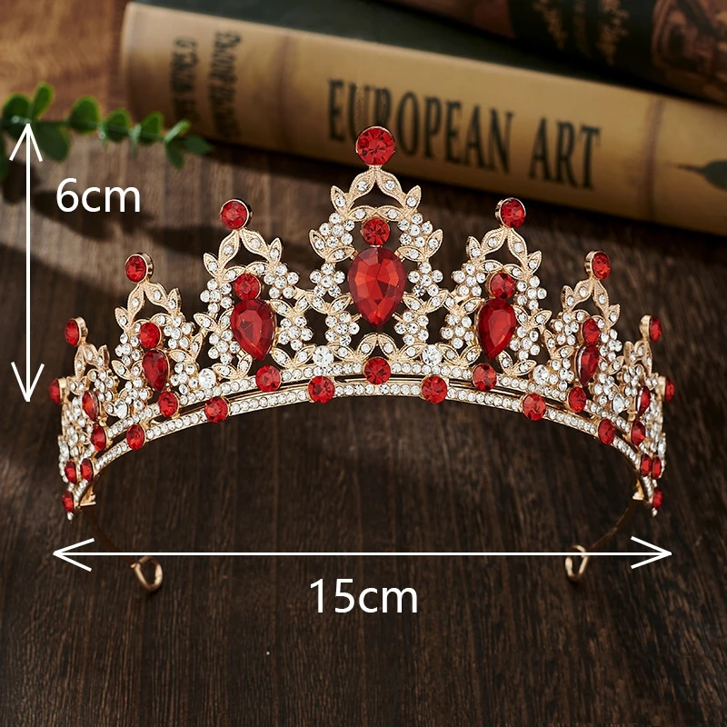 Wedding Hair Accessories Baroque Rhinestone Crystal Crown Tiara Wedding Crown Headdress Party Crown Bridal Hair Jewelry Tiaras