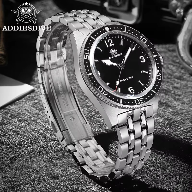 ADDIESDIVE Dress VH31A Orologio al quarzo da uomo Reloj Hombre Vetro zaffiro Acciaio inossidabile Luminoso Orologi subacquei da uomo impermeabili