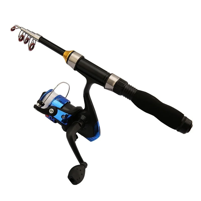 1.0-2.3M Ultra Short Small Sea Fishing Rod with Fishing Wheel Telescopic Ultra Short Cross Sectional Fiberglass Rod Set view 3