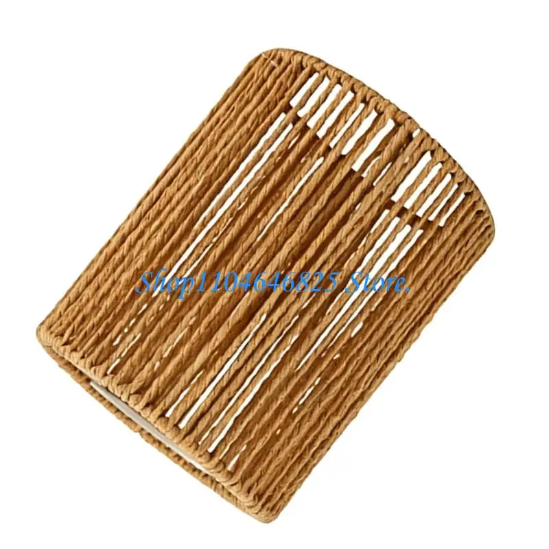 Faux Rattan Light Cover Lamp Shade for Bedroom and Hallway Pendant Decor