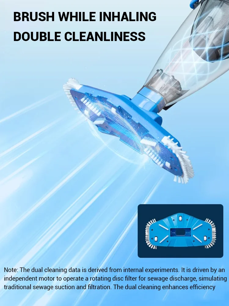 مكنسة كهربائية محمولة لحمام السباحة، مكنسة كهربائية لحمام السباحة قابلة لإعادة الشحن لأحواض السباحة الساخنة وحمامات السباحة الصغيرة مع كاشف الغمر التلقائي #3