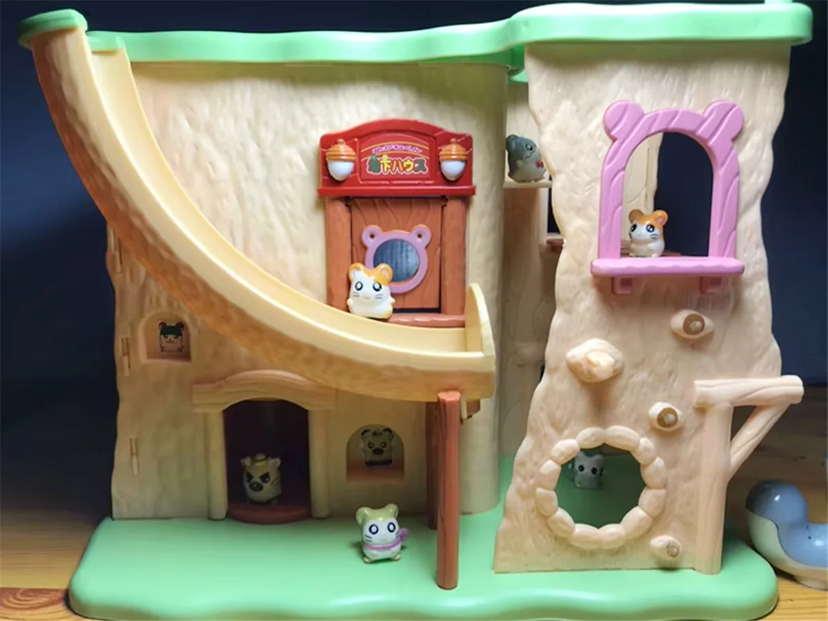 New Cute Japan Anime Hamtaro Bijou Basement Hamster House Series Figure Model Toys With Doll Set Kids Children Gifts