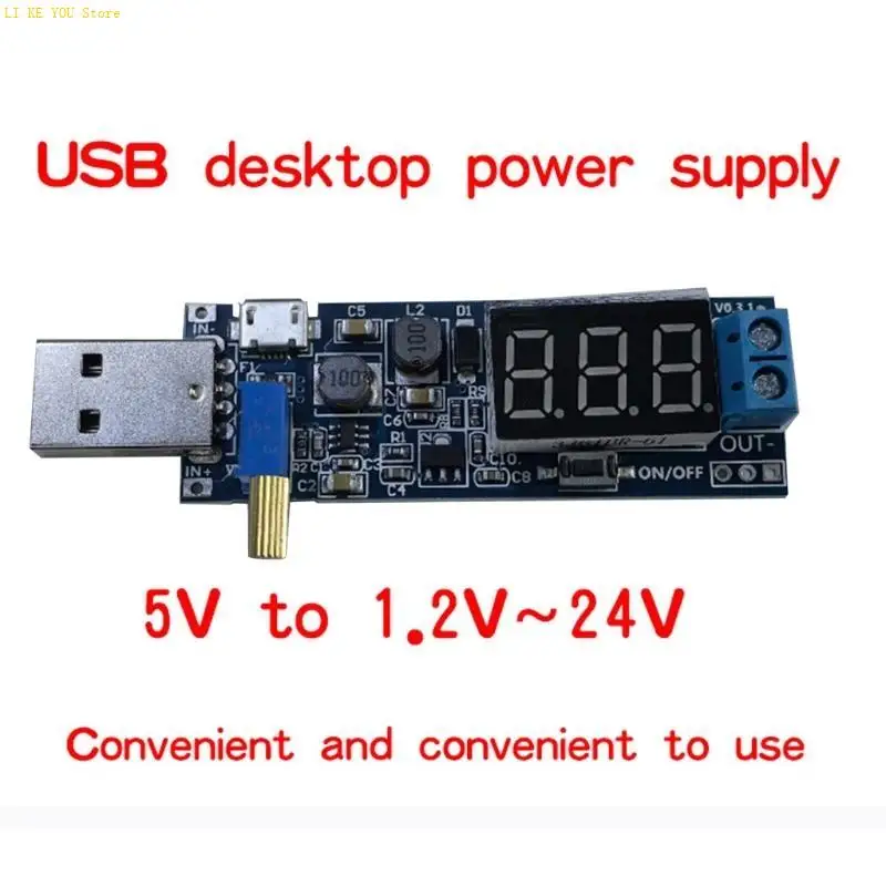 W3JE DC-DC 5V إلى 1.2V-24V USB خطوة لأعلى/لأسفل وحدة مزود الطاقة القابلة للتعديل