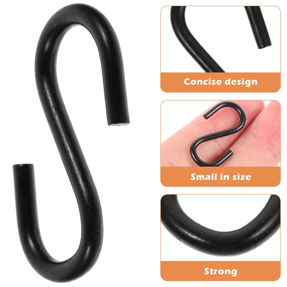 Ganchos de piezas para colgar toallas en el hogar, perchas multifuncionales de Metal negro, almacenamiento de ropa, sombreros y puertas, 50 unidades