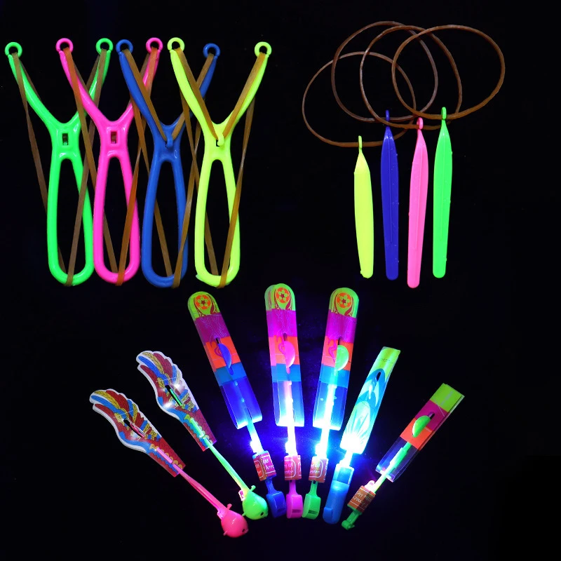 LED Glowing Rocket Helicopter Flying Arrow, Novelties Neon Music Rave Festival Glow Props, Gifts for Children, Guest, Hot Sale